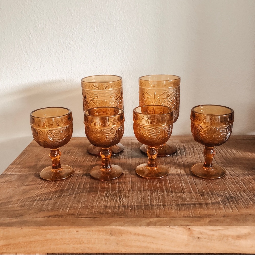 Amber Drinking Glasses